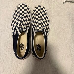Vans Navy and White Checkerboard Sneakers
